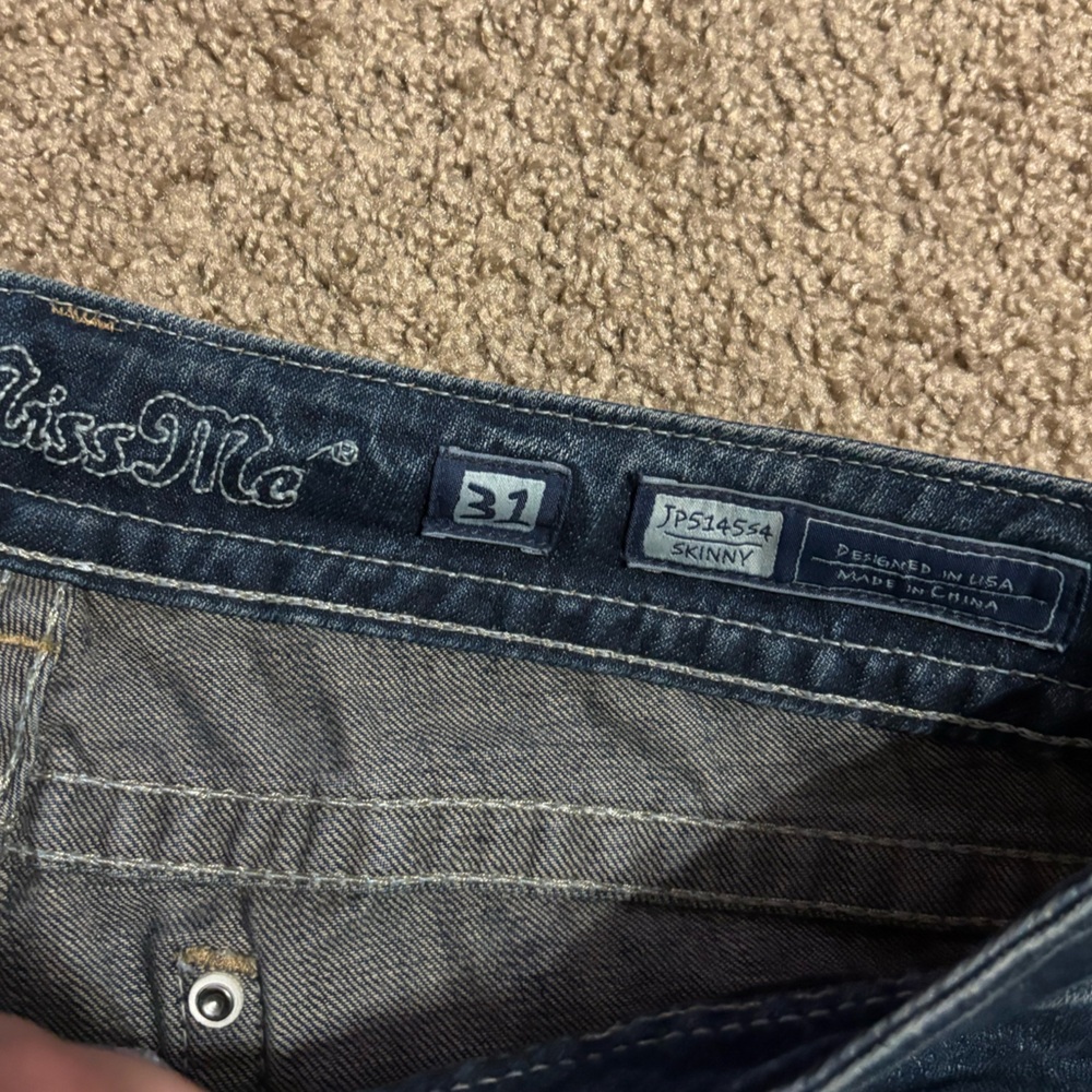 Miss Me Fleur de Lis Skinny Jeans Style JP514554 Size 31 - Picture 3 of 7